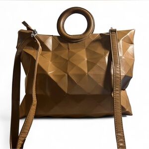 Source Unknown Geometric Tan Tote